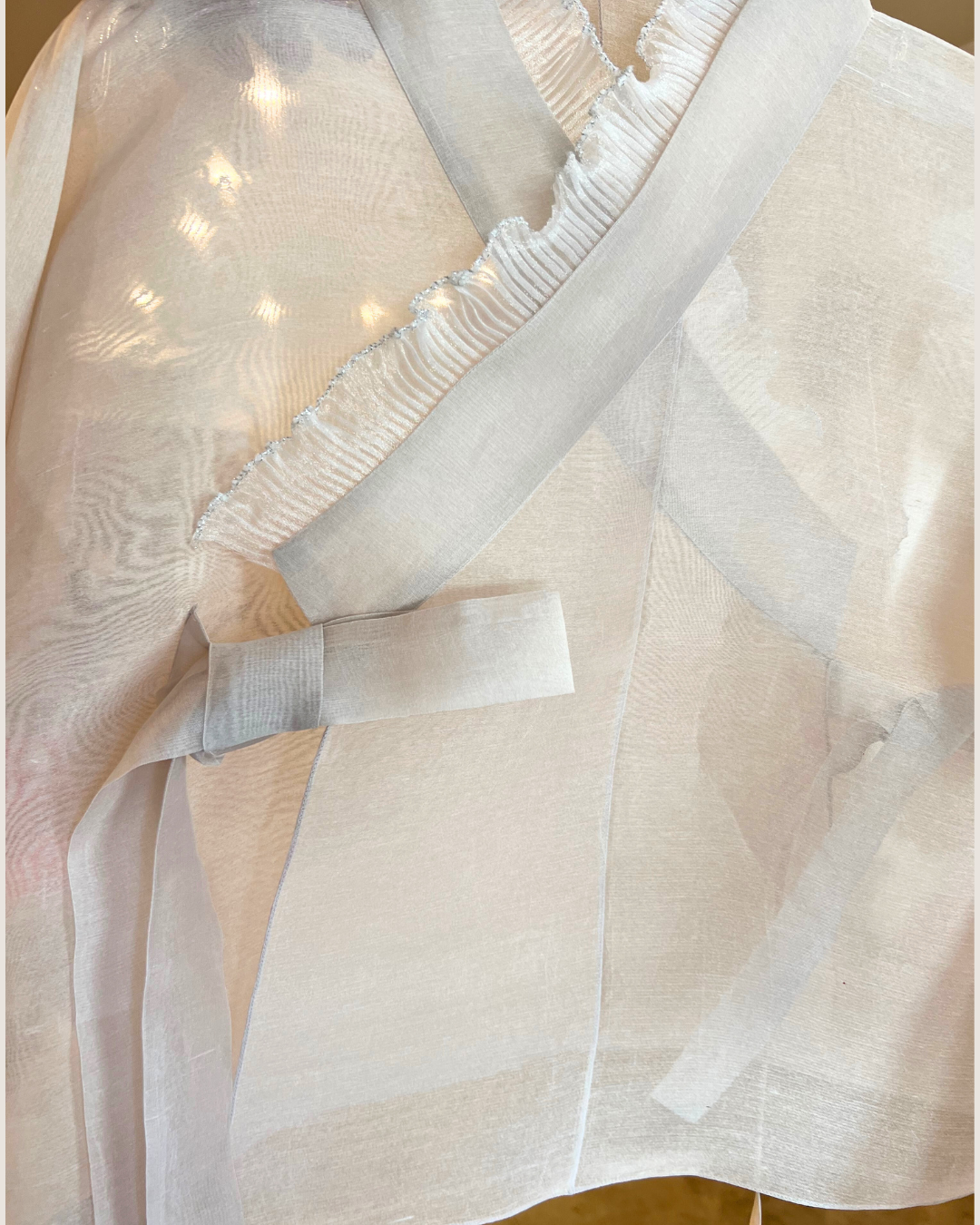 Modern jeogori Jacket with ruffled collar