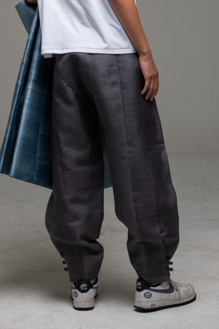 Men's Traditional Silk Pants (Blue-Grey)
