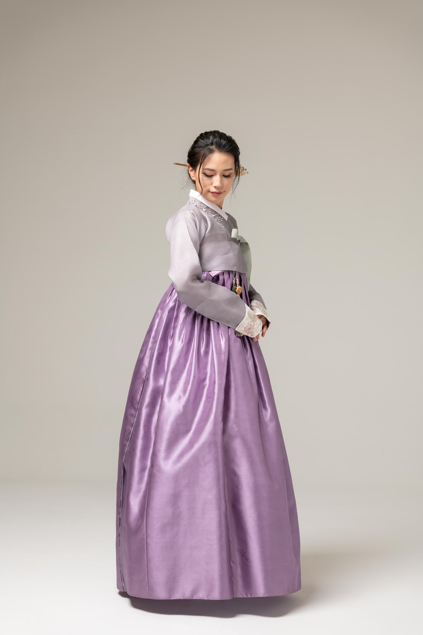 Vibrant Purple Silk Skirt & Jeogori