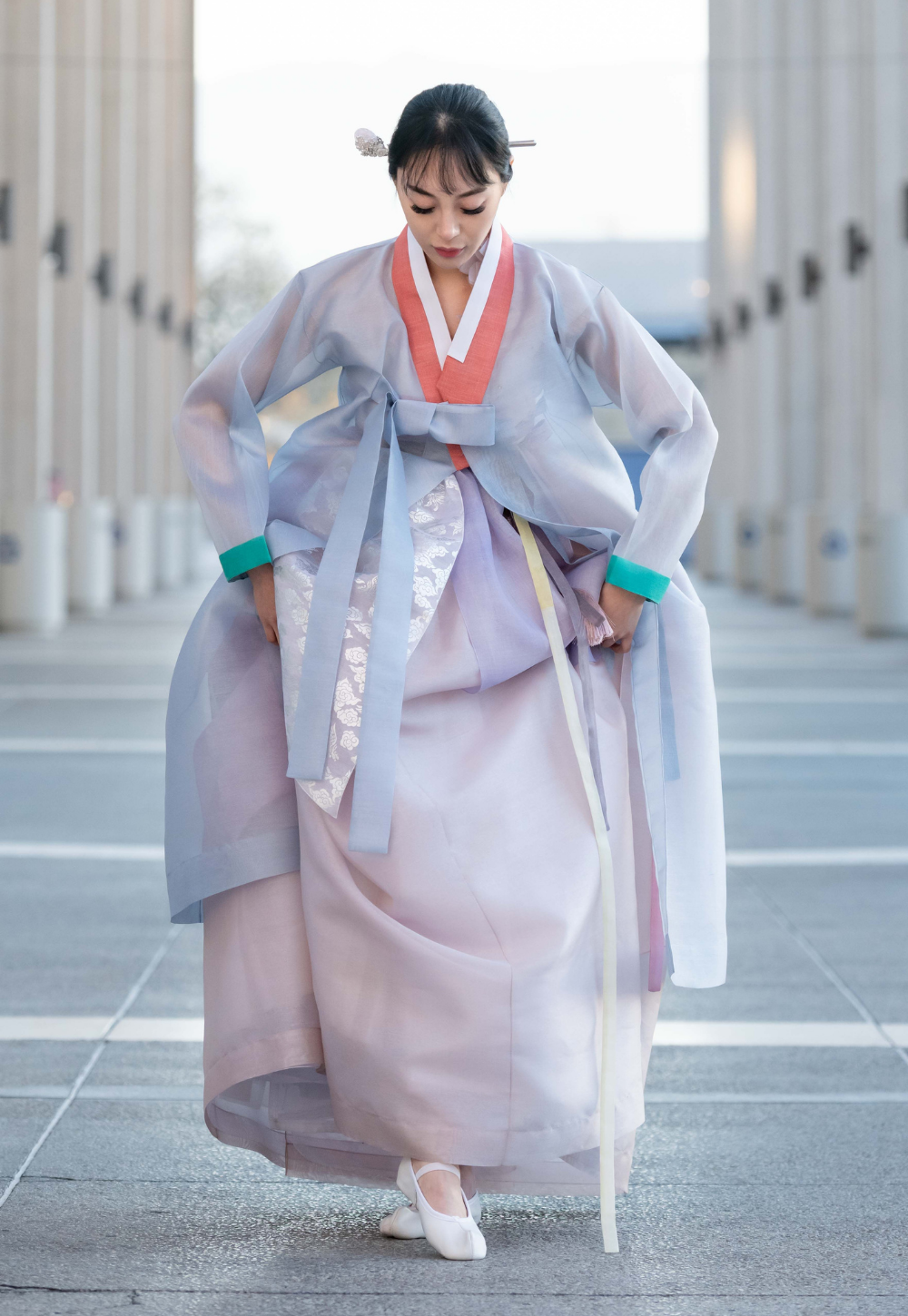 Duramagi Overcoat in Silk Meehee Hanbok