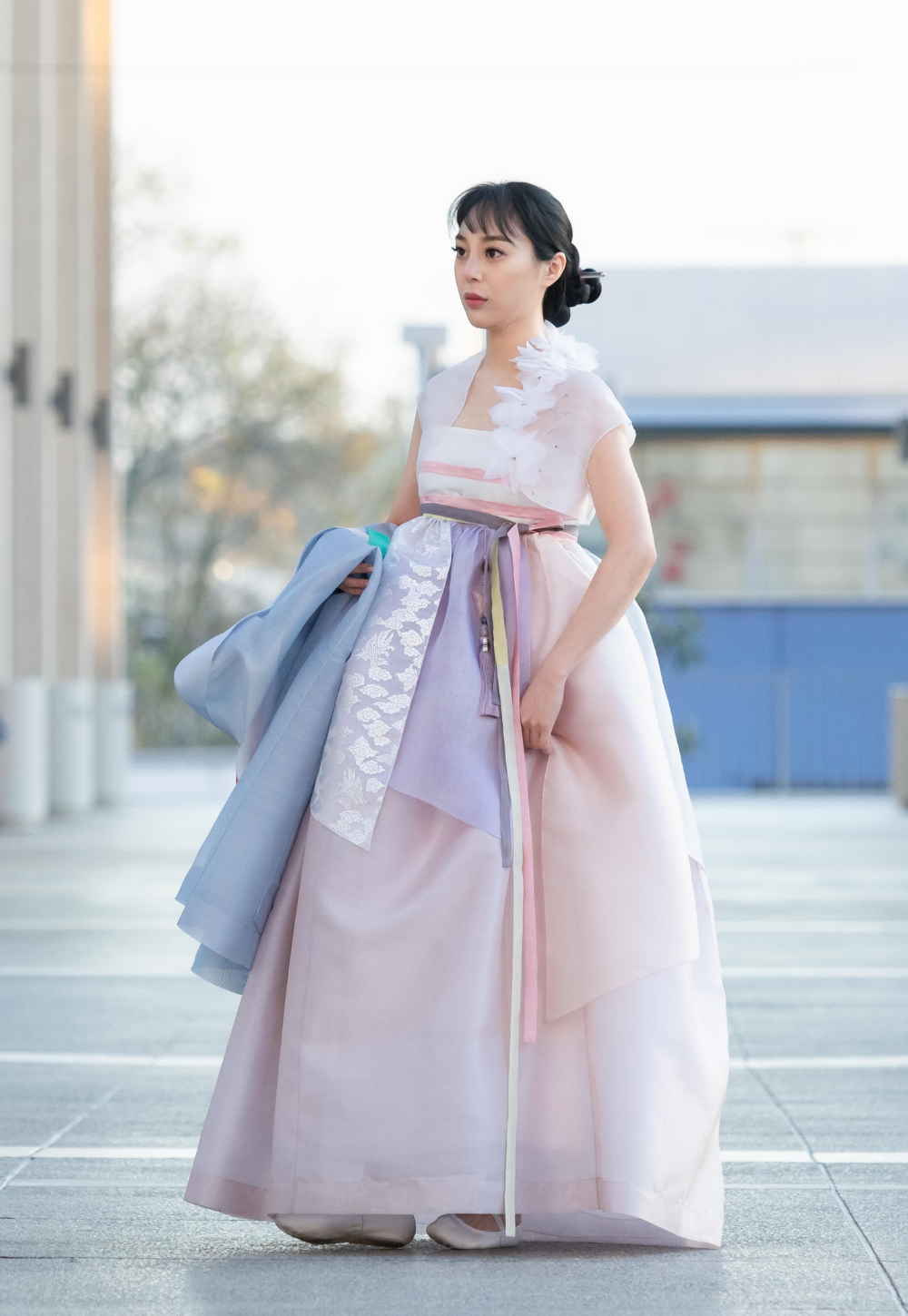 Pink, Gold & Purple Panel Dress