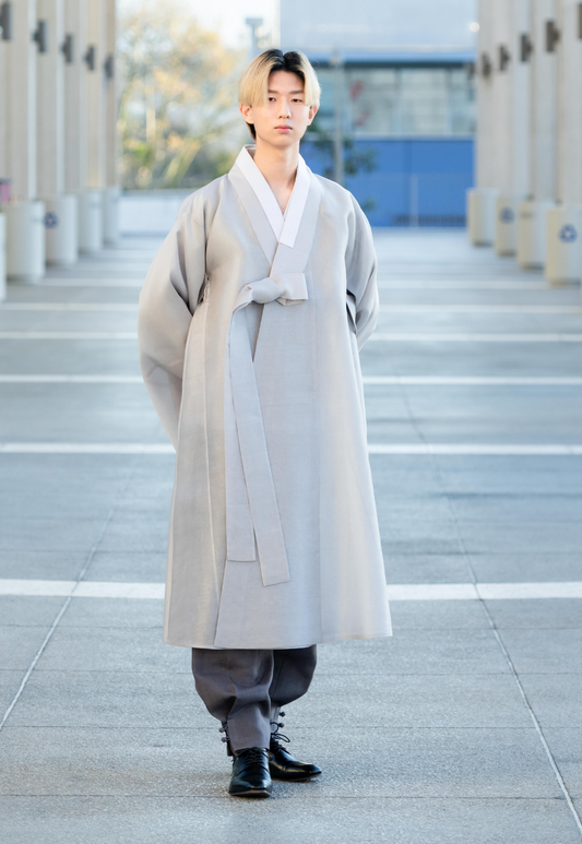 Men's Grey Silk Durumagi