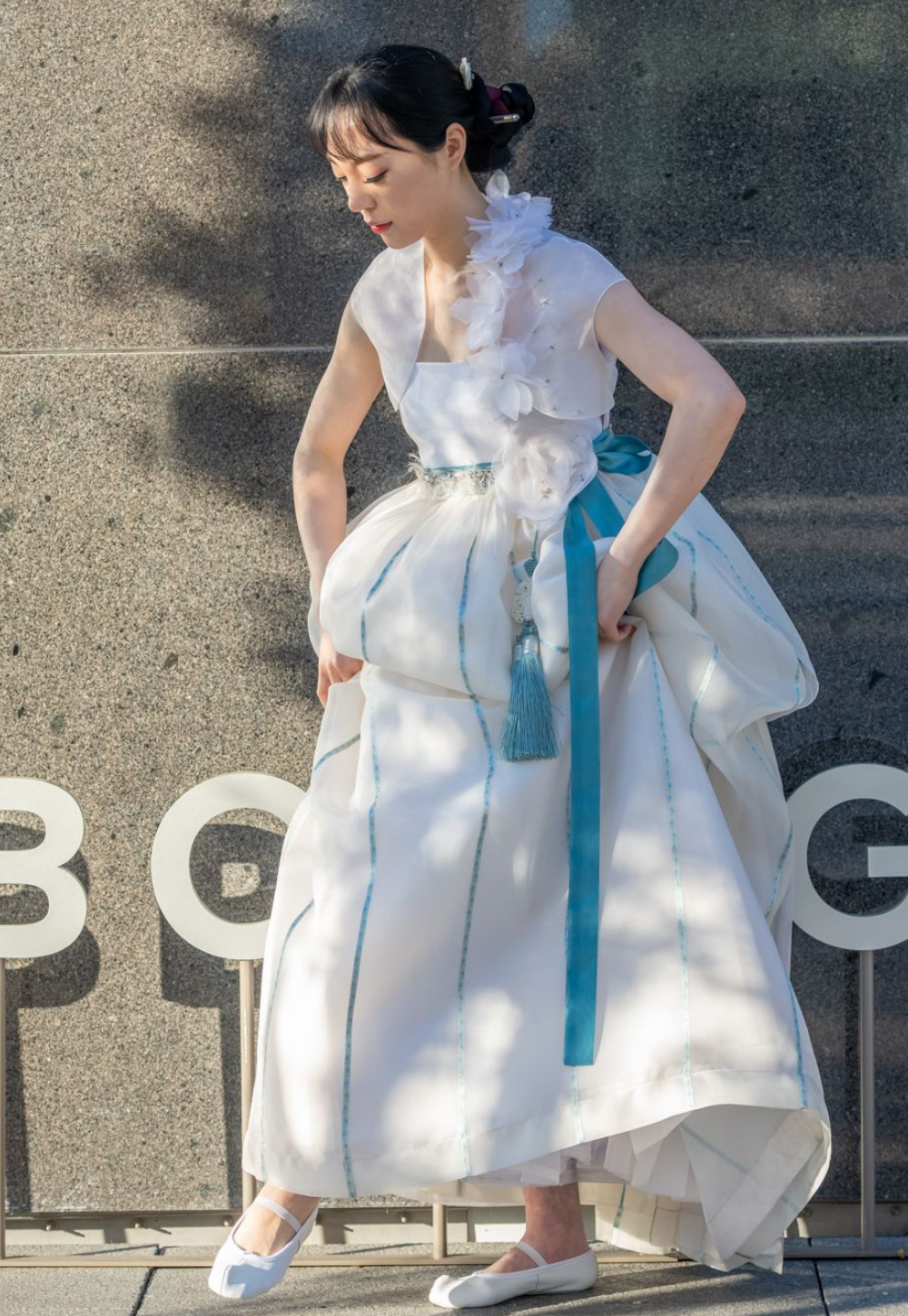 Silk Dress with Embroidery