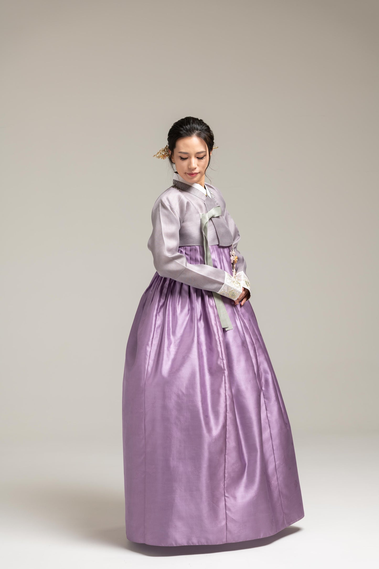 Vibrant Purple Silk Skirt & Jeogori