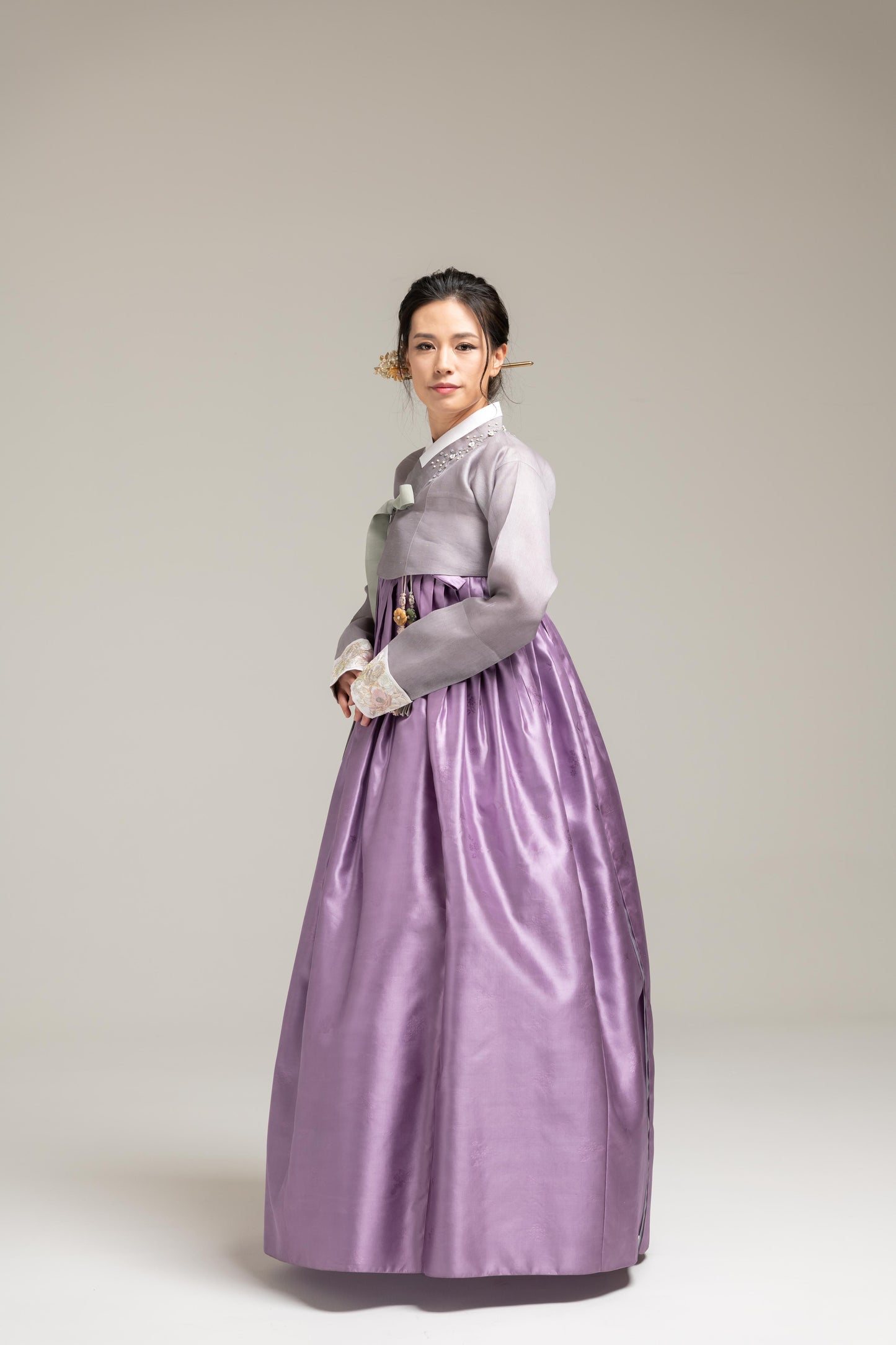 Vibrant Purple Silk Skirt & Jeogori