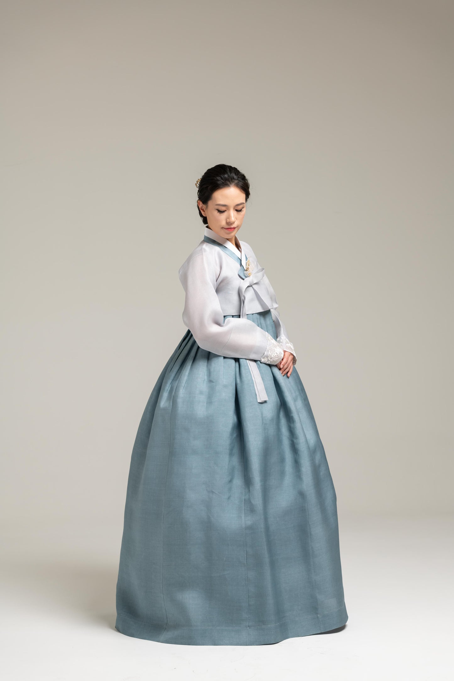 Light Blue Silk Jeogori & Skirt