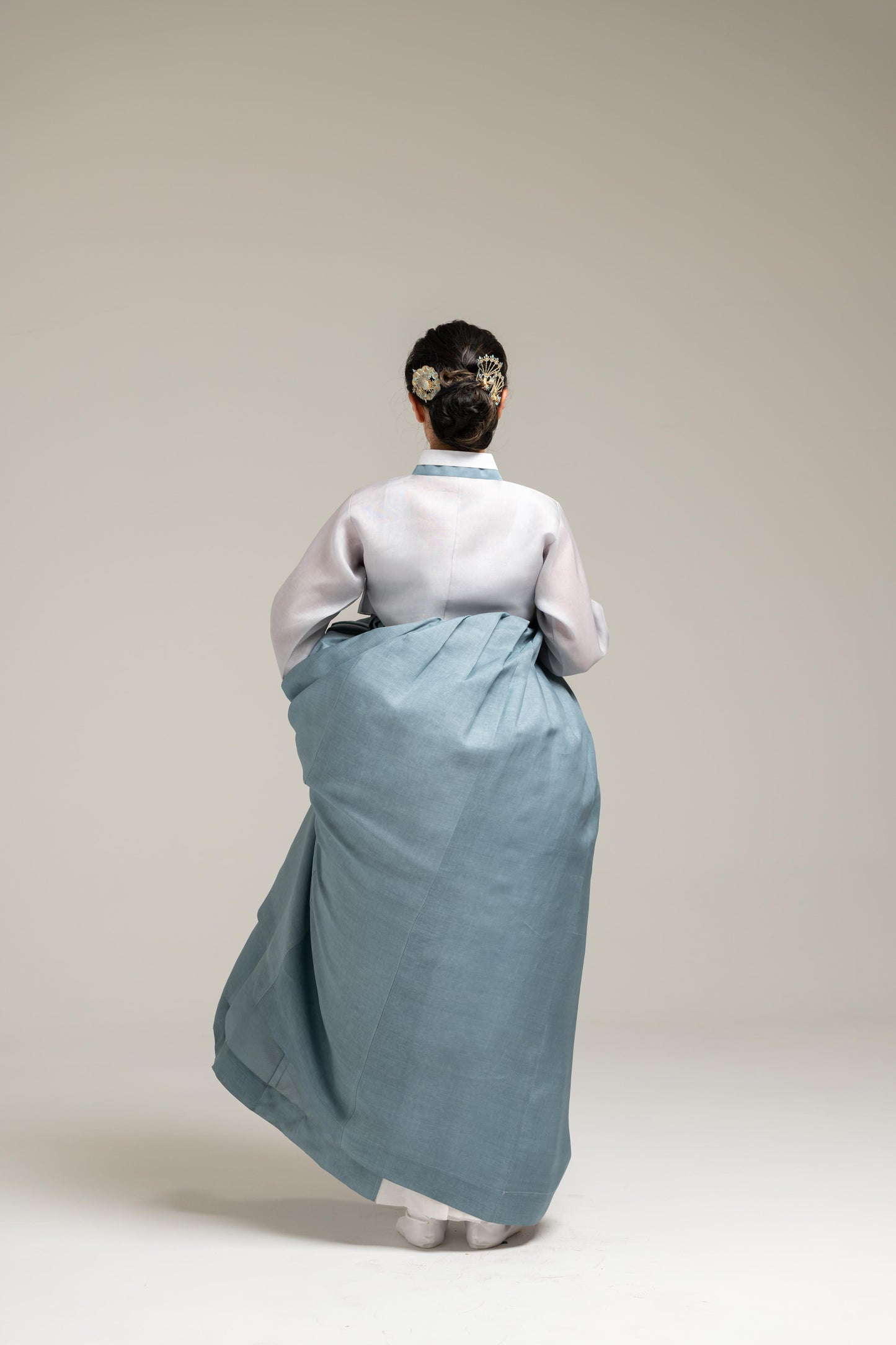 Light Blue Silk Jeogori & Skirt