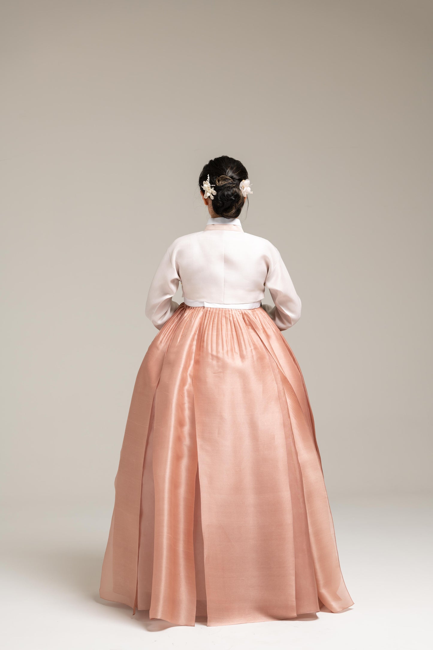 Peach Layered Dress & Light Peach Jeogori