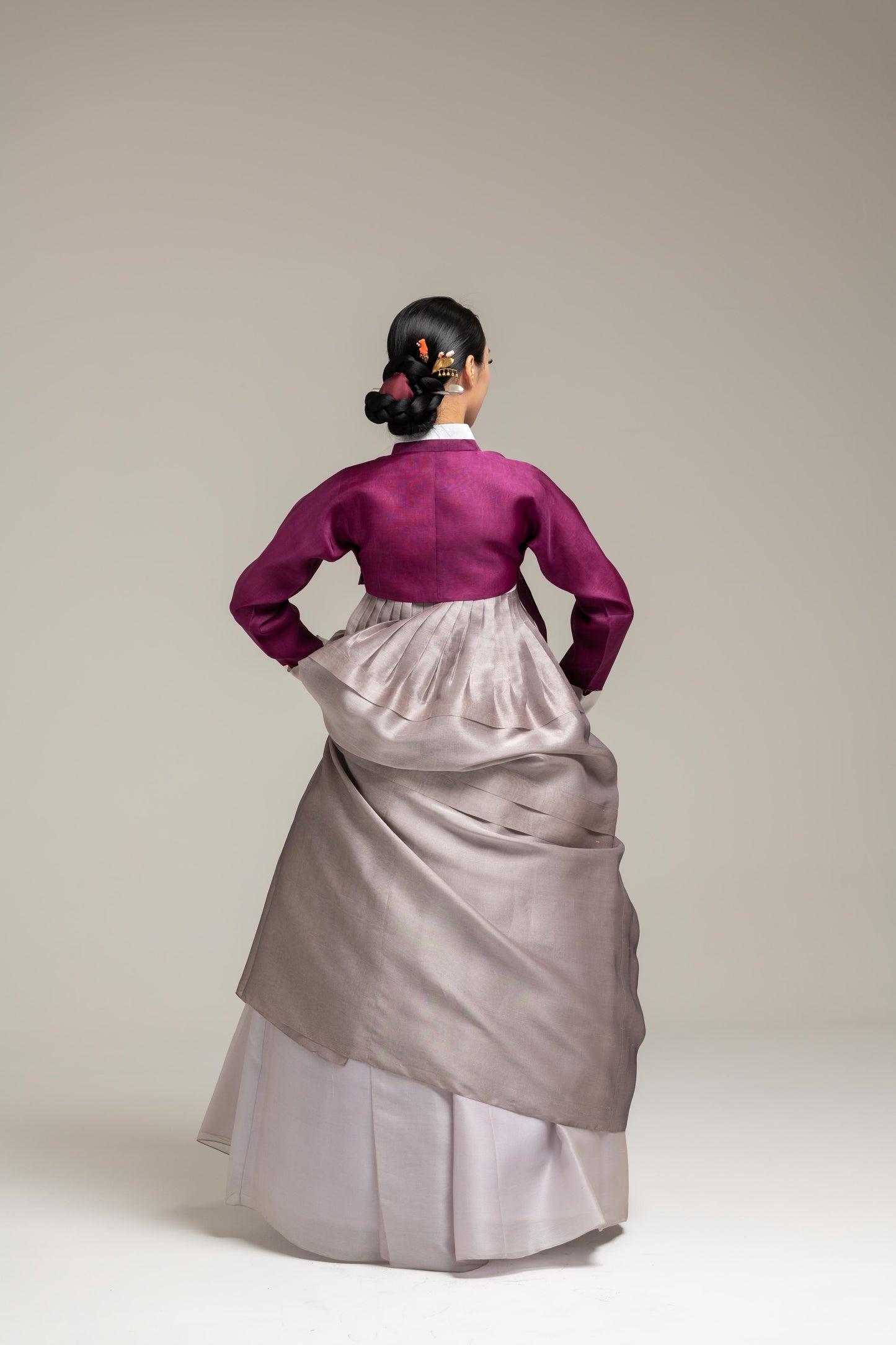 Wine Tone Jeogori & Layered Skirt
