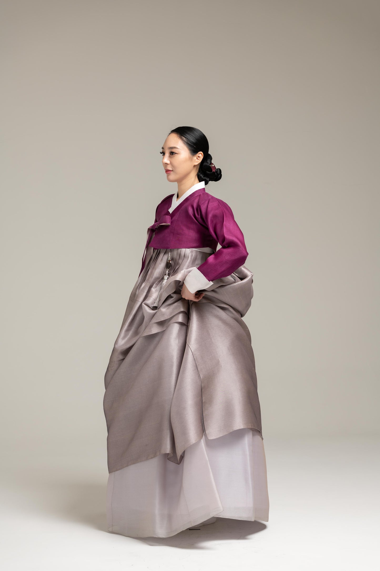 Wine Tone Jeogori & Layered Skirt
