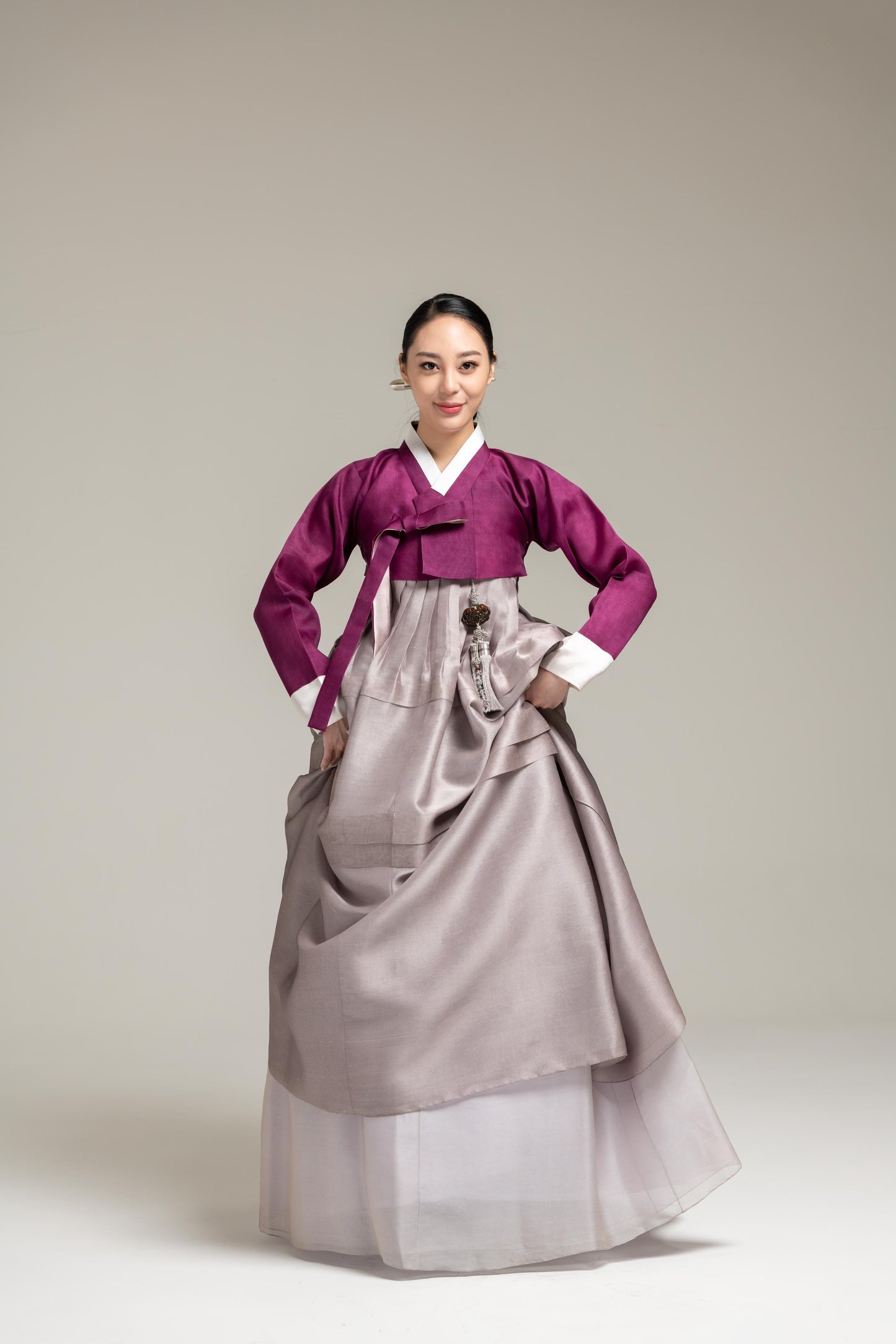 Wine Tone Jeogori & Layered Skirt