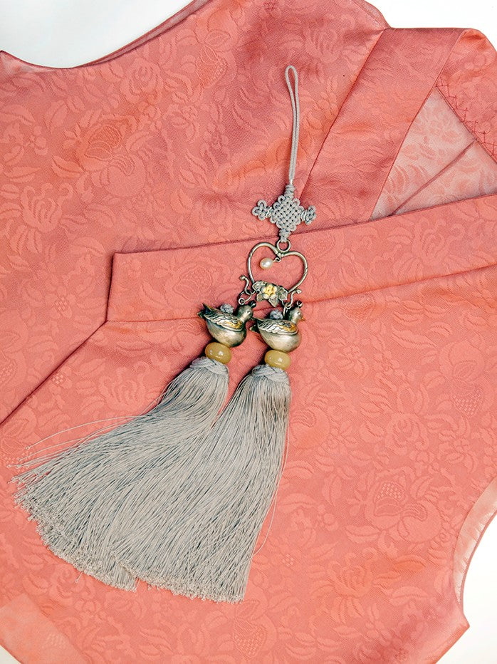Norigae with silver ducks