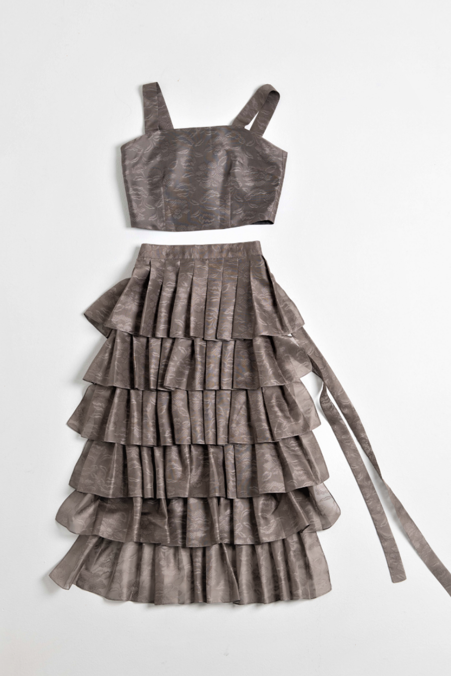 Silk Bustier & Tail Skirt Set