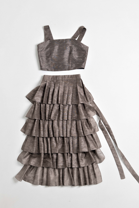 Silk Bustier & Tail Skirt Set