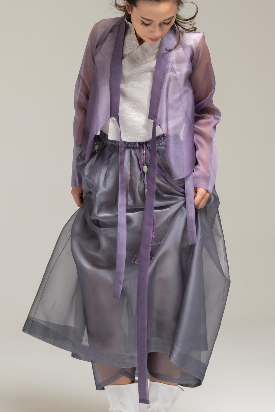 Transparency Drawstring Skirt (Silk Organza)