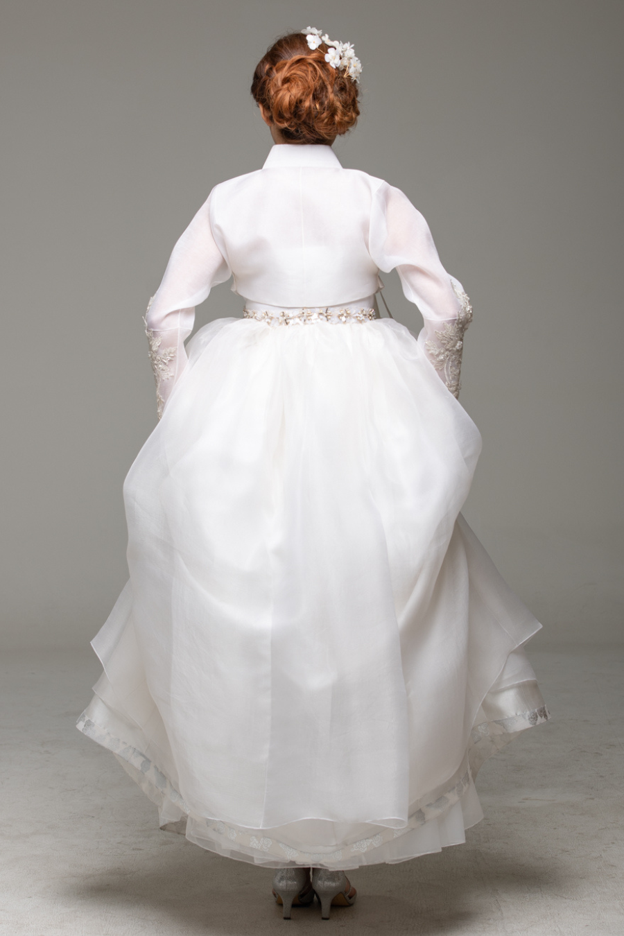 Silver Trim & Beaded Wrap Dress (without jeogori)