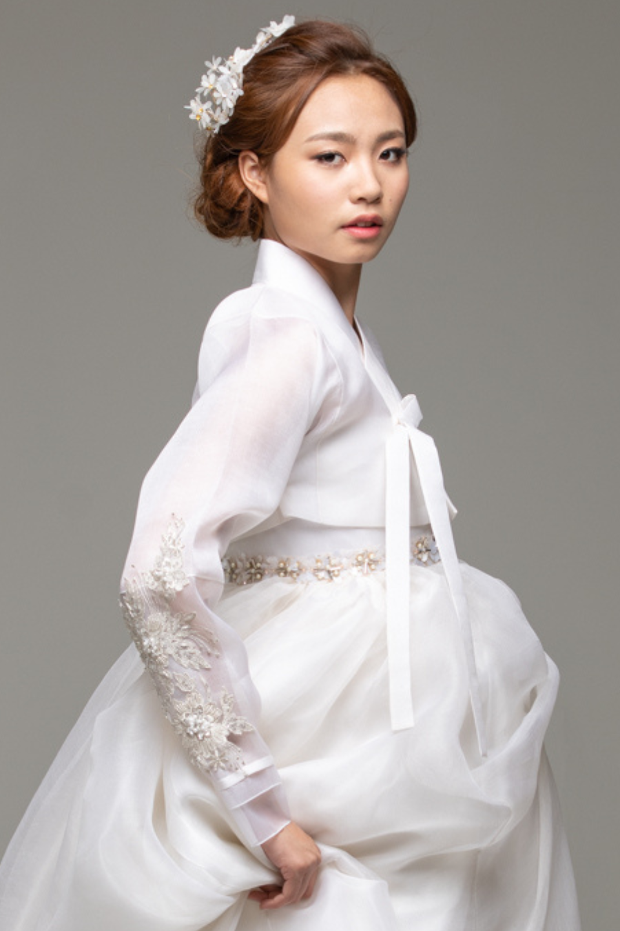 Silver Lace & Beaded Jeogori