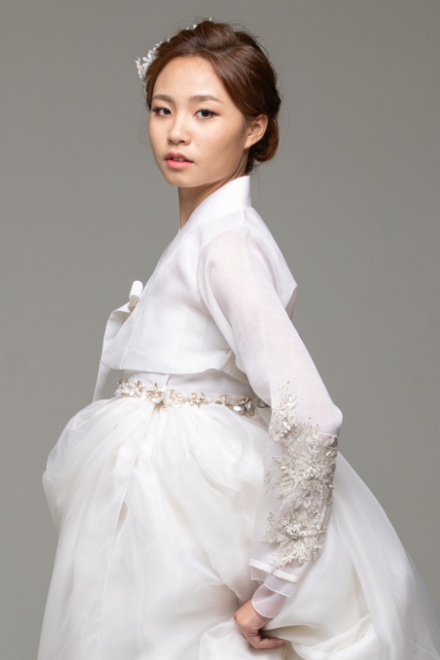 Silver Lace & Beaded Jeogori