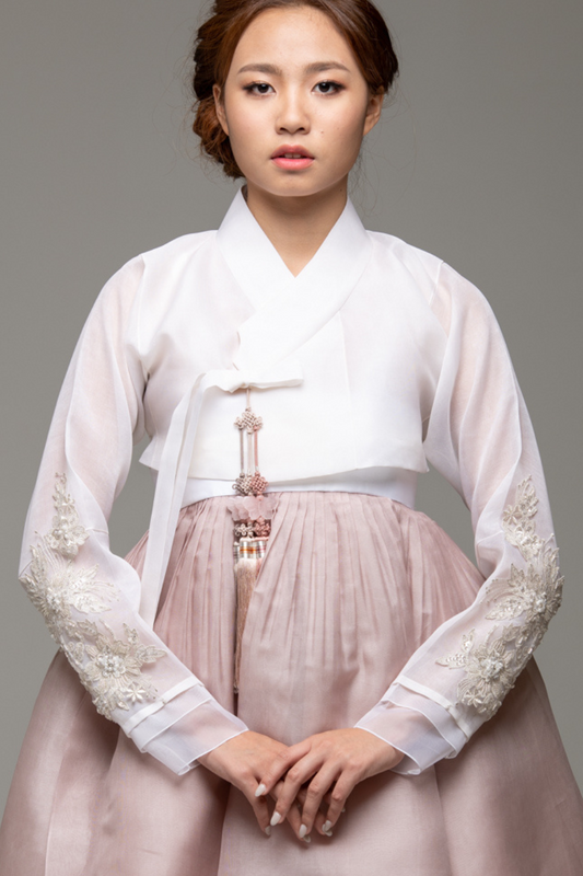 Silver Lace Beaded Jeogori