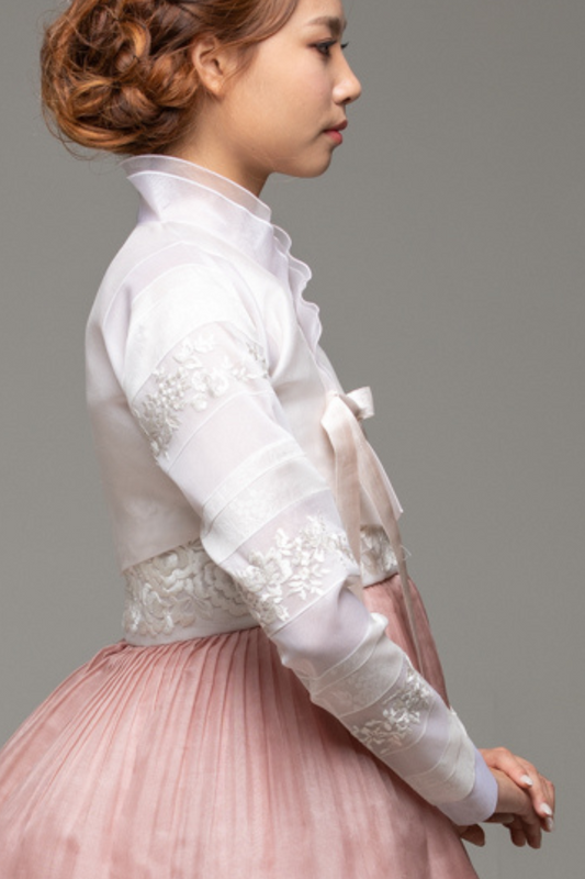 Pale Pink Embroidered Jeogori