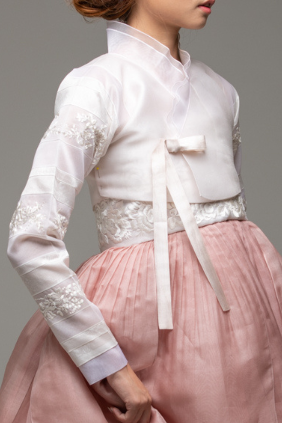 Pale Pink Embroidered Jeogori