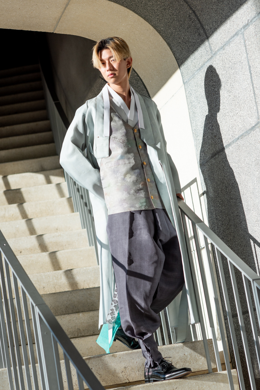 Men's Traditional Silk Pants (Grey)