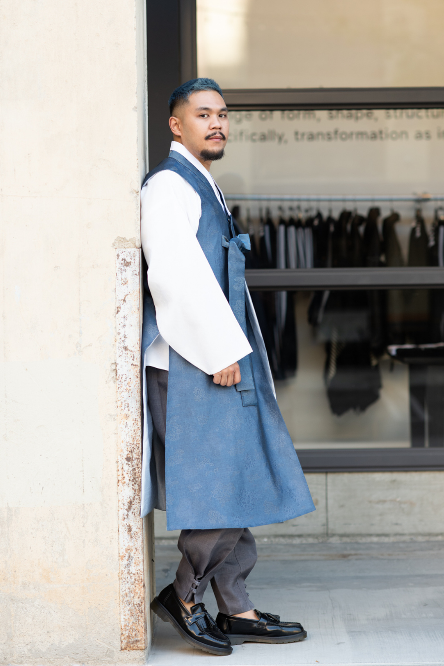 Men's Blue Sleeveless Queja (Vest)
