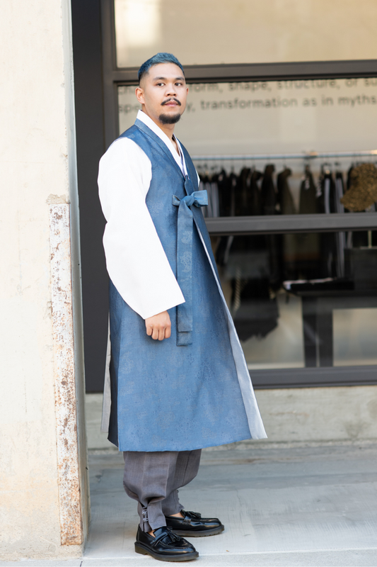 Men's Blue Sleeveless Queja (Vest)