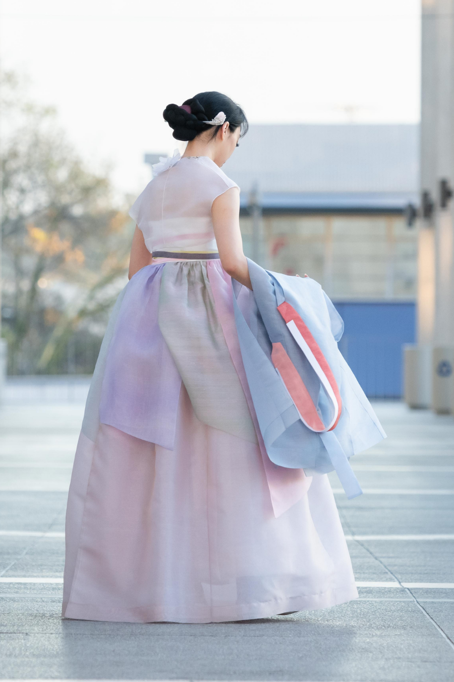 Pink, Gold & Purple Panel Dress