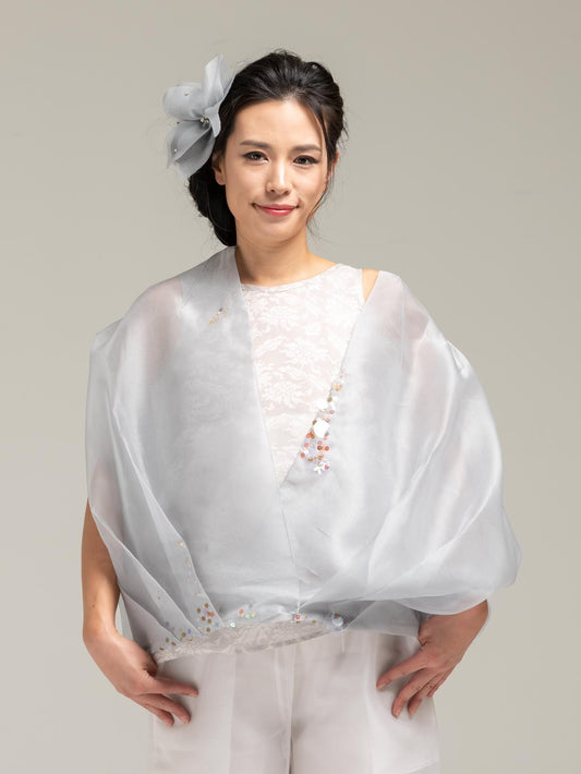 Bubble Jacket in Silk Organza (Hand Beaded)