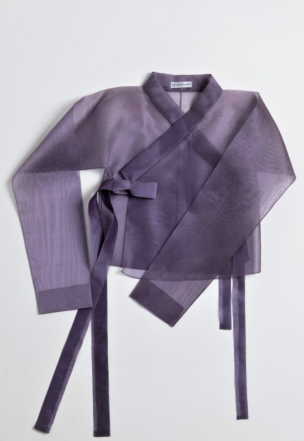 Semi-Transparent Long-Sleeved Jeogori Jacket (Purple)