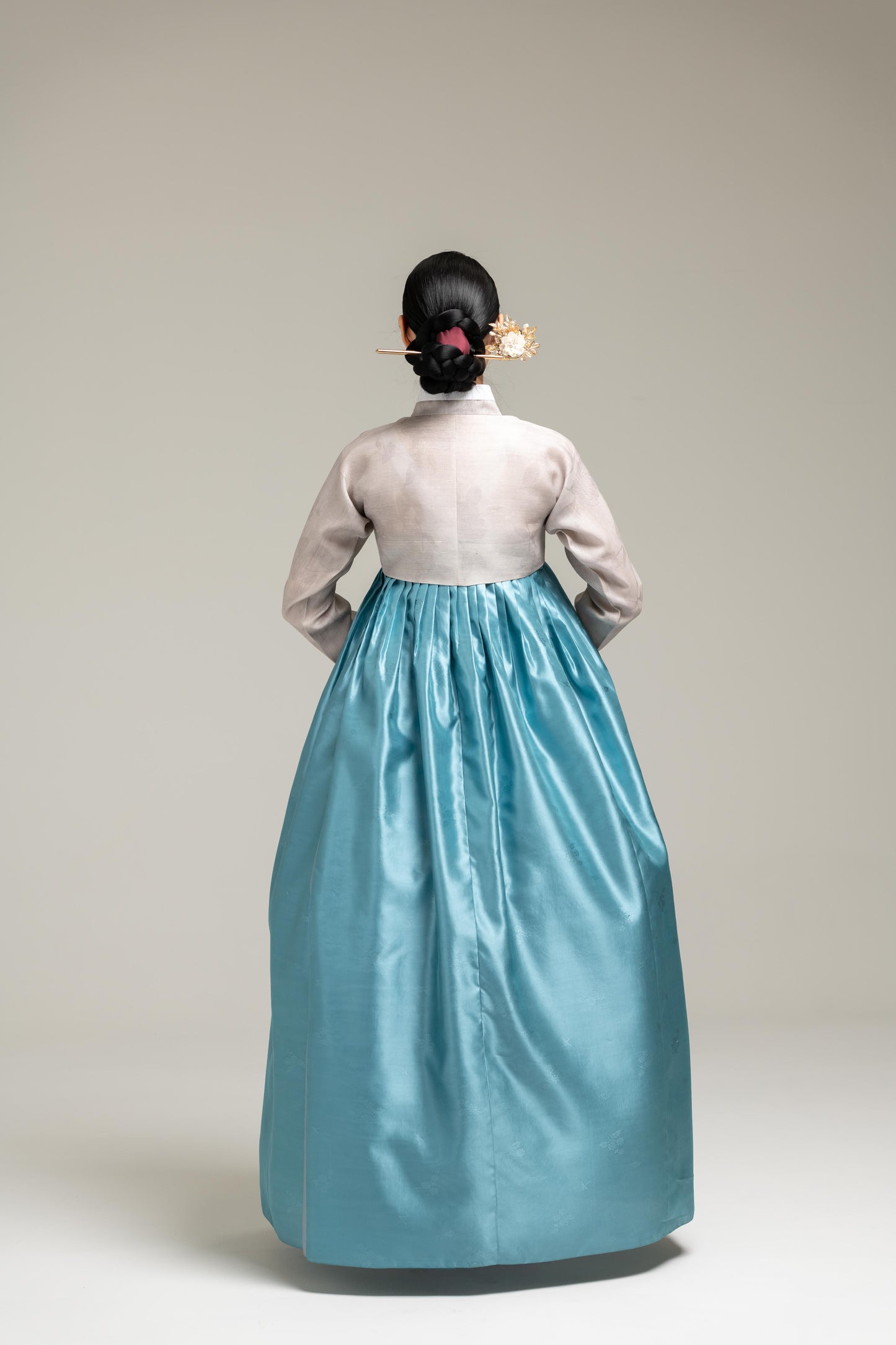 Vibrant Blue Silk Skirt & Jeogori