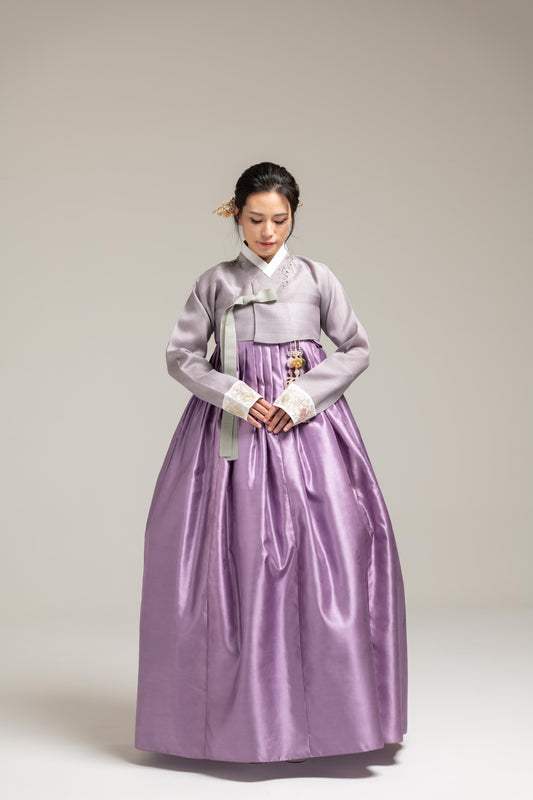 Vibrant Purple Silk Skirt & Jeogori