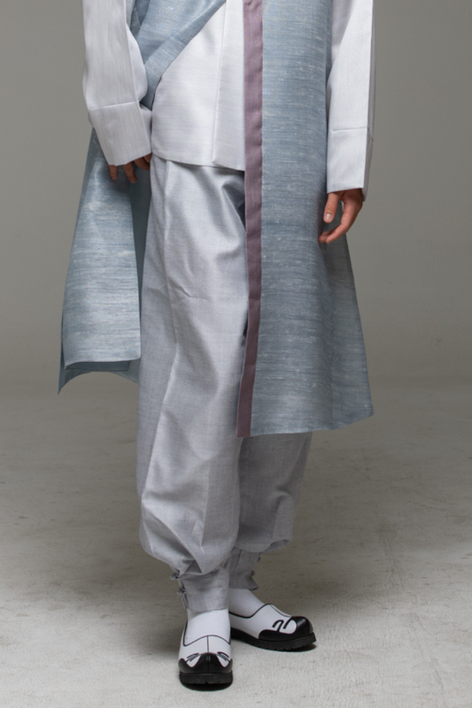Men's Traditional Silk Pants (Light Grey)