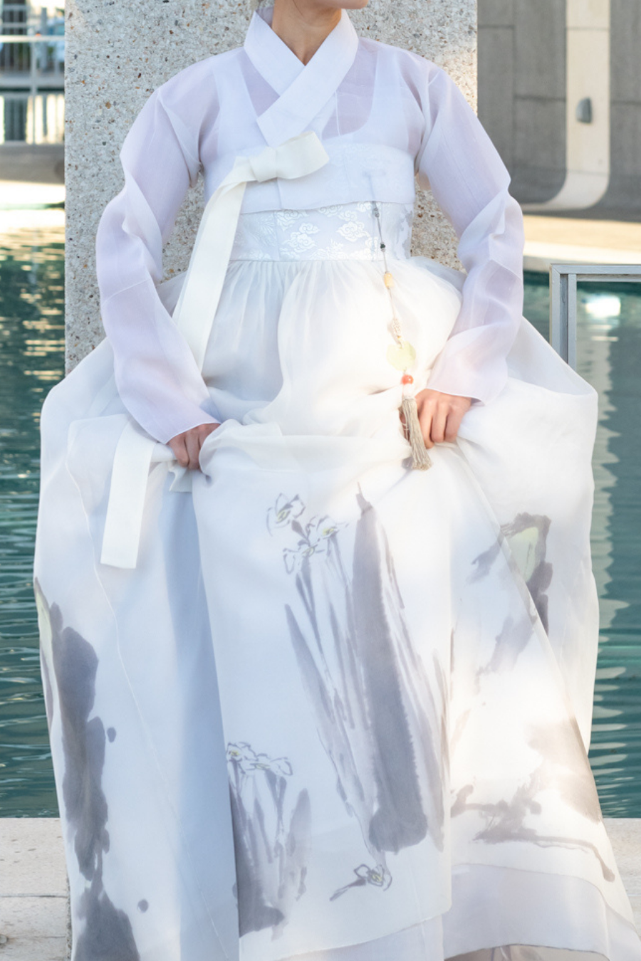 Painted Dress with White Jeogori