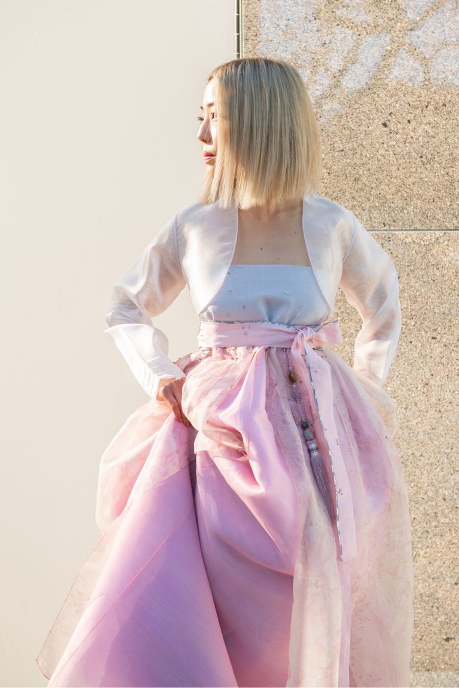 Pink Layered Hanbok Dress
